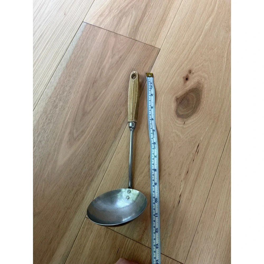 Vintage Ladle Kitchen Tool  Wood Handle Stainless Farmhouse Primitive Country